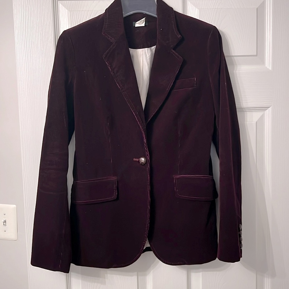 J. Crew corduroy blazer maroon size 6